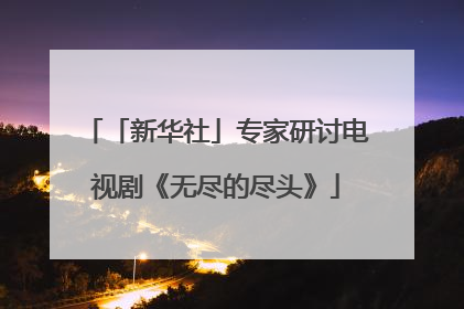 「新华社」专家研讨电视剧《无尽的尽头》