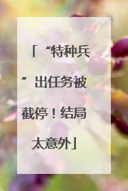 “特种兵”出任务被截停！结局太意外