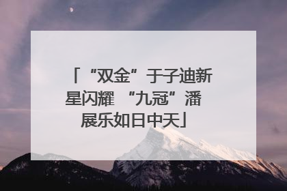 “双金”于子迪新星闪耀 “九冠”潘展乐如日中天