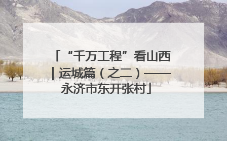 “千万工程”看山西｜运城篇（之二）——永济市东开张村