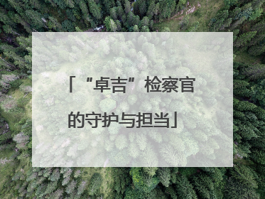 “卓吉”检察官的守护与担当