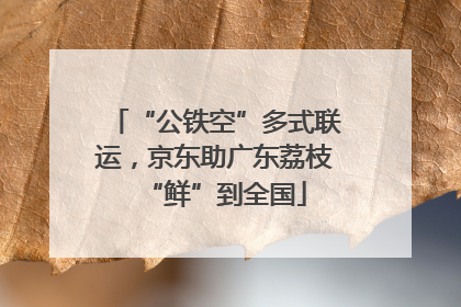 “公铁空”多式联运，京东助广东荔枝“鲜”到全国