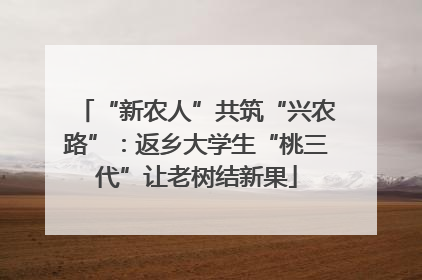 “新农人”共筑“兴农路”：返乡大学生“桃三代”让老树结新果