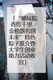 “郴味粽香传千里 金榜题名创未来”特色粽子推介暨大学生创业助力活动收官