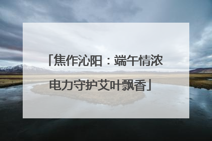 焦作沁阳：端午情浓 电力守护艾叶飘香