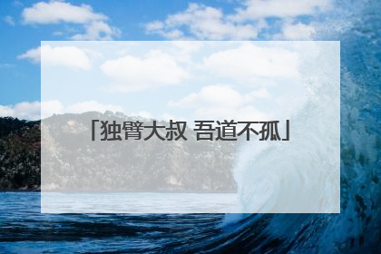 独臂大叔 吾道不孤