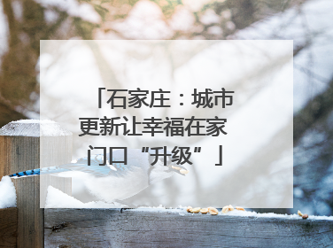 石家庄：城市更新让幸福在家门口“升级”