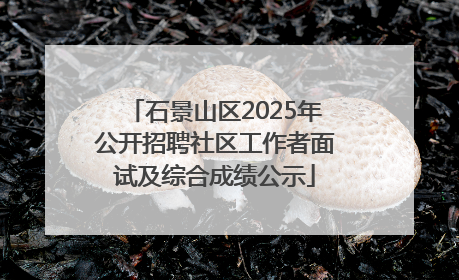石景山区2025年公开招聘社区工作者面试及综合成绩公示