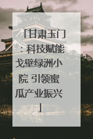 甘肃玉门：科技赋能戈壁绿洲小院 引领蜜瓜产业振兴