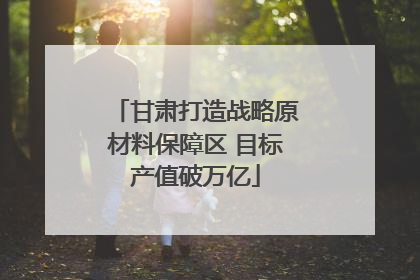 甘肃打造战略原材料保障区 目标产值破万亿