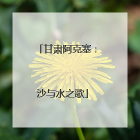 甘肃阿克塞：沙与水之歌