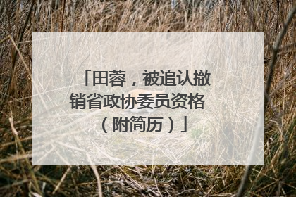 田蓉，被追认撤销省政协委员资格（附简历）