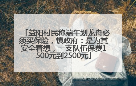 益阳村民称端午划龙舟必须买保险，镇政府：是为其安全着想，一支队伍保费1500元到2500元