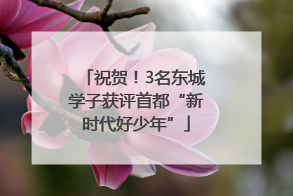 祝贺！3名东城学子获评首都“新时代好少年”