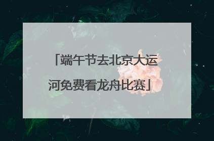 端午节去北京大运河免费看龙舟比赛