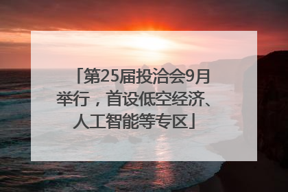 第25届投洽会9月举行，首设低空经济、人工智能等专区