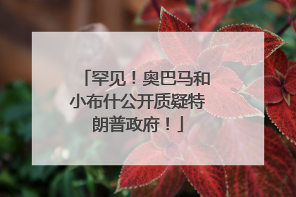 罕见！奥巴马和小布什公开质疑特朗普政府！
