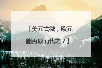 美元式微，欧元能否取而代之？