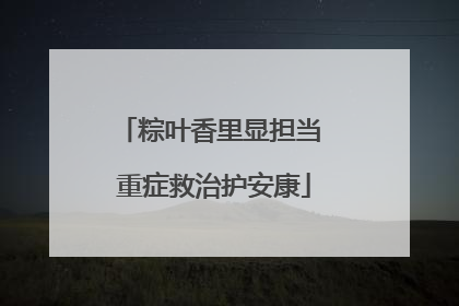 粽叶香里显担当 重症救治护安康