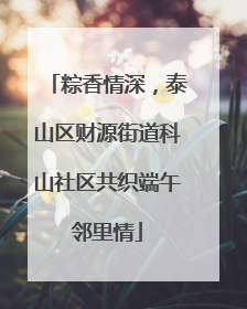 粽香情深，泰山区财源街道科山社区共织端午邻里情