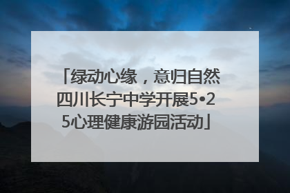 绿动心缘，意归自然 四川长宁中学开展5•25心理健康游园活动