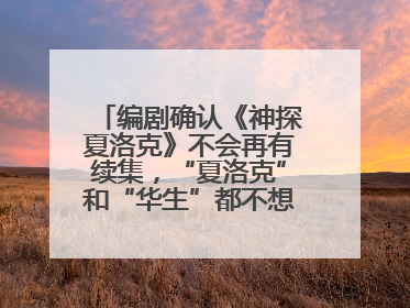 编剧确认《神探夏洛克》不会再有续集，“夏洛克”和“华生”都不想再出演了