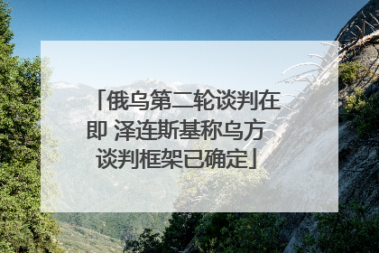 俄乌第二轮谈判在即 泽连斯基称乌方谈判框架已确定