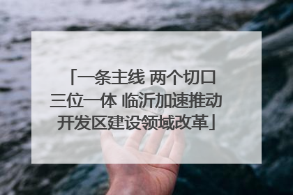 一条主线 两个切口 三位一体 临沂加速推动开发区建设领域改革