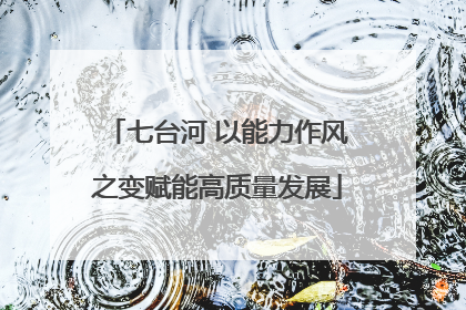 七台河 以能力作风之变赋能高质量发展
