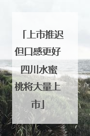 上市推迟但口感更好 四川水蜜桃将大量上市