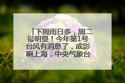 下周雨日多，周二最明显！今年第1号台风有消息了，或影响上海，中央气象台连发六预警