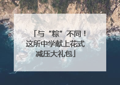 与“粽”不同！这所中学献上花式减压大礼包