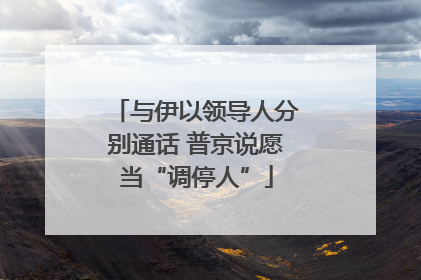 与伊以领导人分别通话 普京说愿当“调停人”