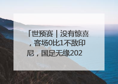 世预赛｜没有惊喜，客场0比1不敌印尼，国足无缘2026年世界杯