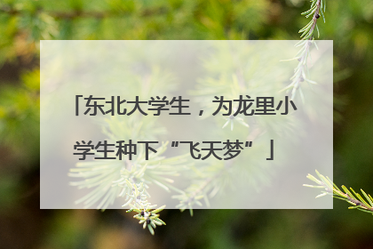 东北大学生，为龙里小学生种下“飞天梦”