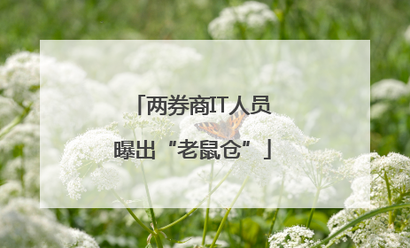 两券商IT人员曝出“老鼠仓”