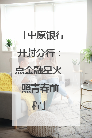 中原银行开封分行：点金融星火 照青春前程