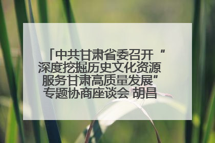 中共甘肃省委召开“深度挖掘历史文化资源服务甘肃高质量发展”专题协商座谈会 胡昌升主持并讲话