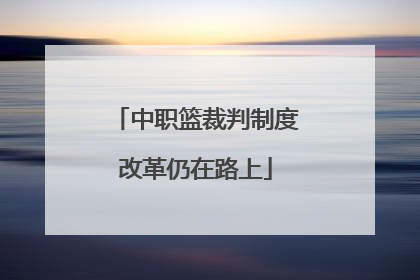 中职篮裁判制度改革仍在路上
