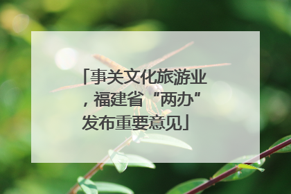 事关文化旅游业，福建省“两办”发布重要意见
