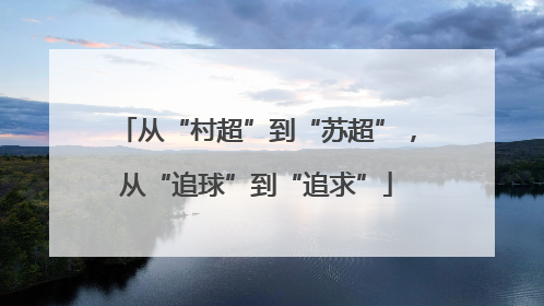 从“村超”到“苏超”，从“追球”到“追求”