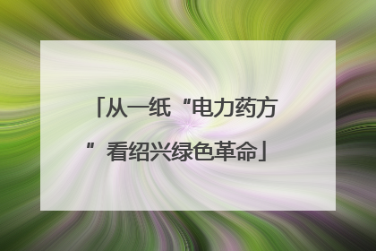 从一纸“电力药方”看绍兴绿色革命