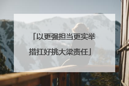 以更强担当更实举措扛好挑大梁责任