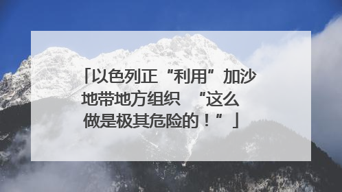 以色列正“利用”加沙地带地方组织  “这么做是极其危险的！”
