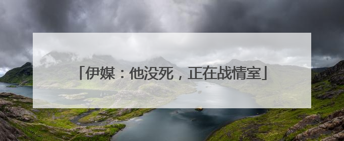 伊媒：他没死，正在战情室