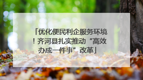 优化便民利企服务环境！齐河县扎实推动“高效办成一件事”改革