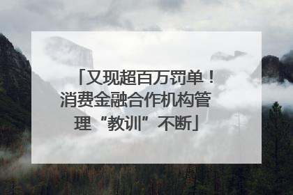 又现超百万罚单！消费金融合作机构管理“教训”不断