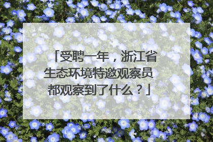 受聘一年，浙江省生态环境特邀观察员都观察到了什么？