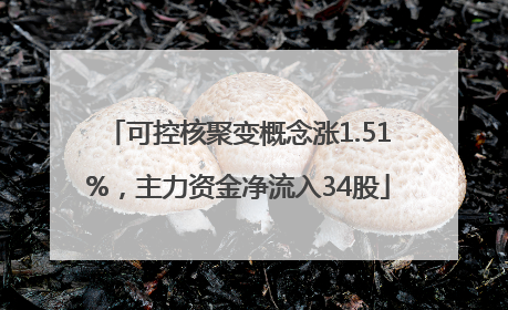 可控核聚变概念涨1.51%，主力资金净流入34股