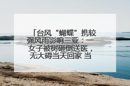 台风“蝴蝶”携较强风雨影响三亚：一女子被树砸倒送医，无大碍当天回家 当地已紧急清障